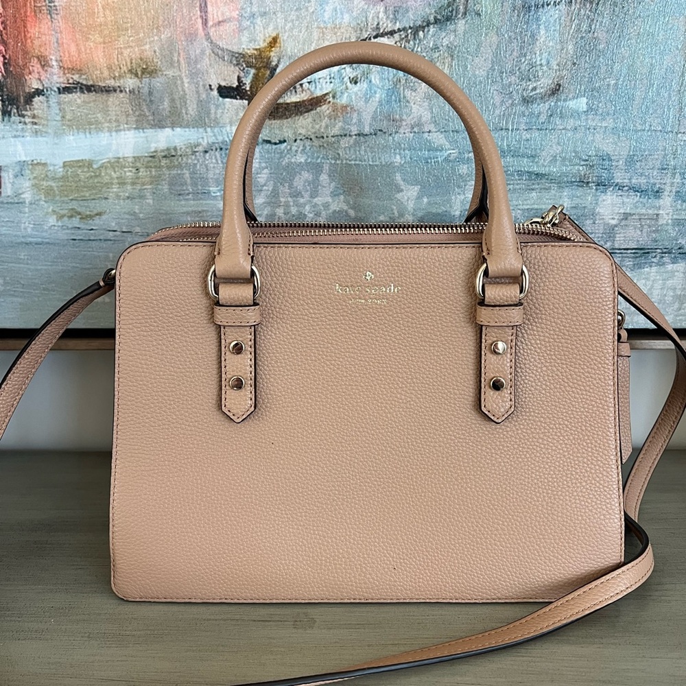 NEW Kate Spade Lise Mulberry Street Leather Crossbody Bag in Light Fawn (Beige)